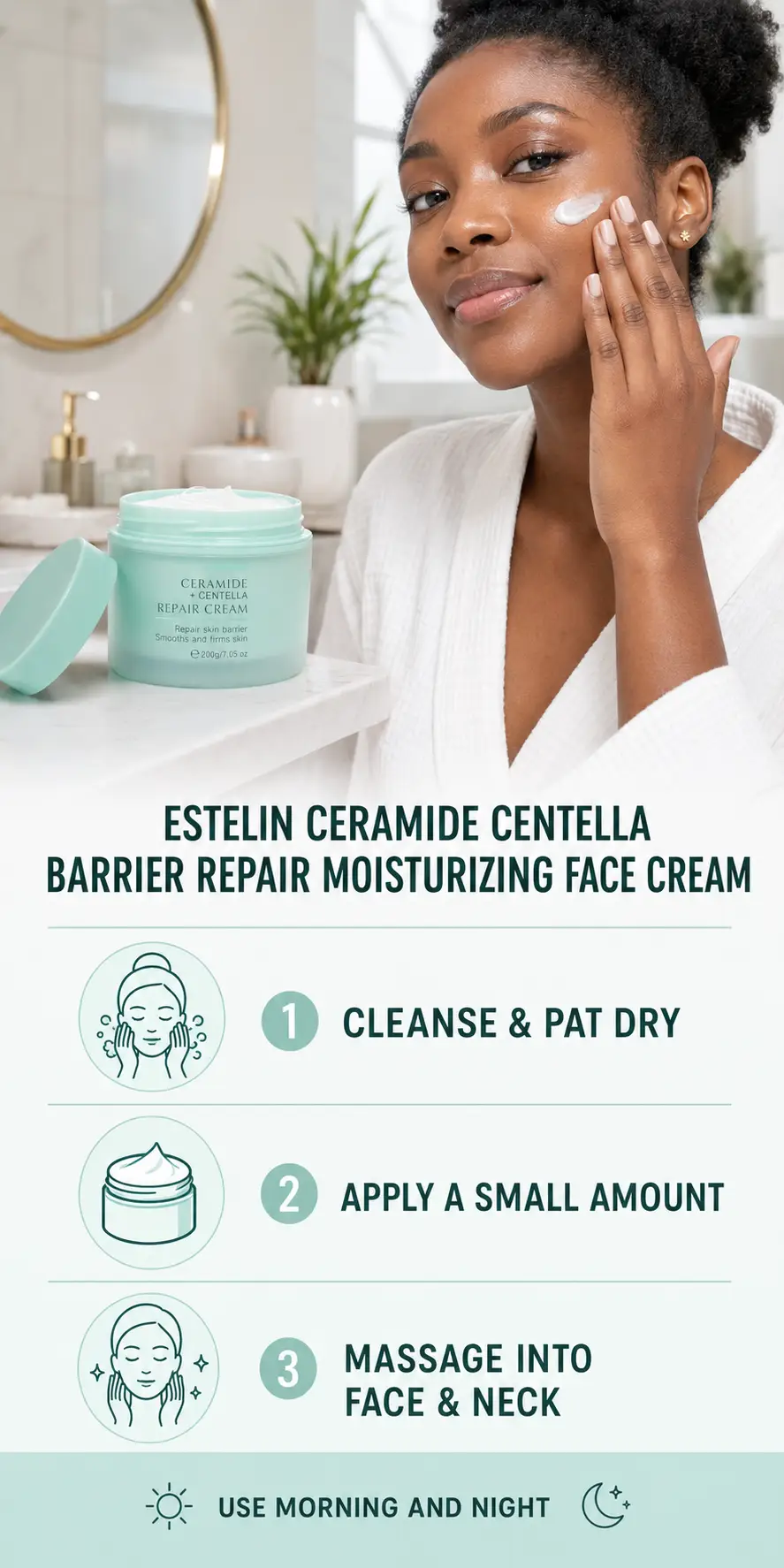 ESTELIN Ceramide & Centella Asiatica Repairing Cream 200g detail 4