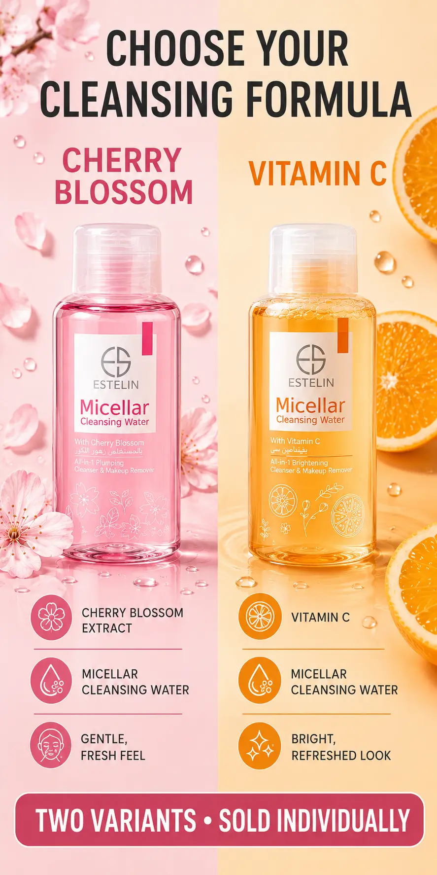 ESTELIN Micellar Cleansing Water With Cherry Blossom detail 3