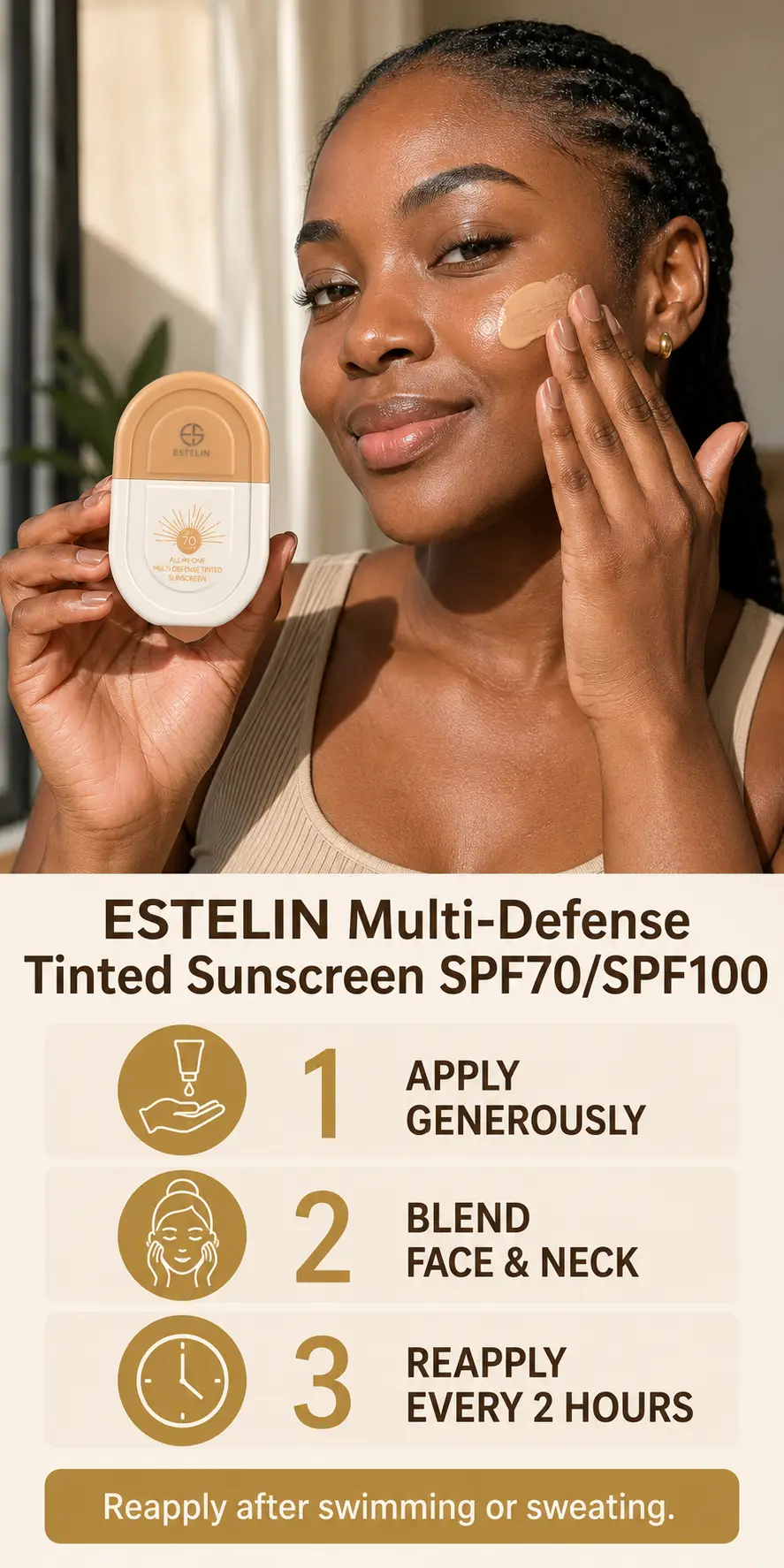 ESTELIN Multi-Defense Tinted Sunscreen Spf70 detail 4