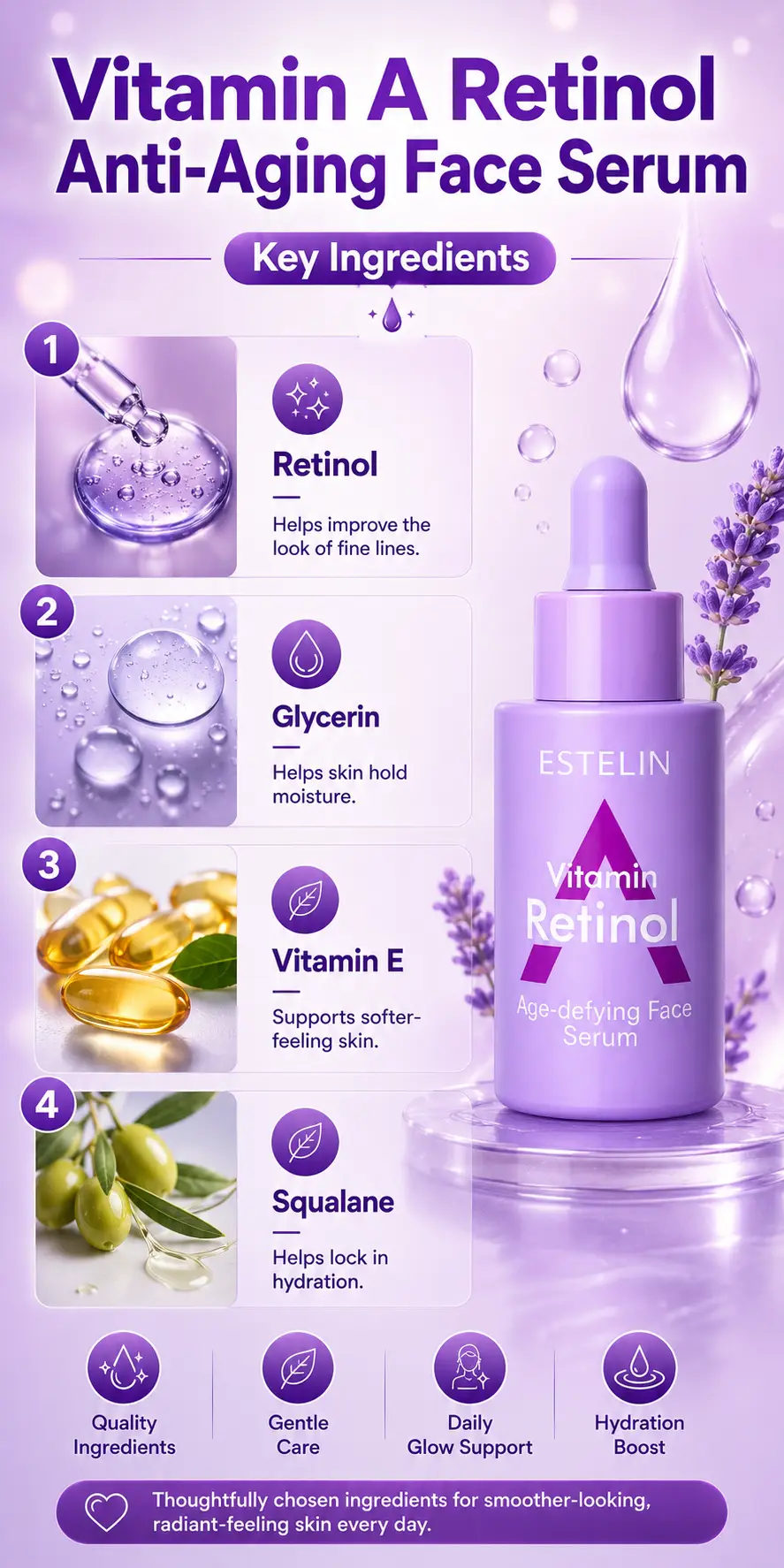 ESTELIN Vitamin A Retinol Anti-Aging Face Serum 30ml detail 3