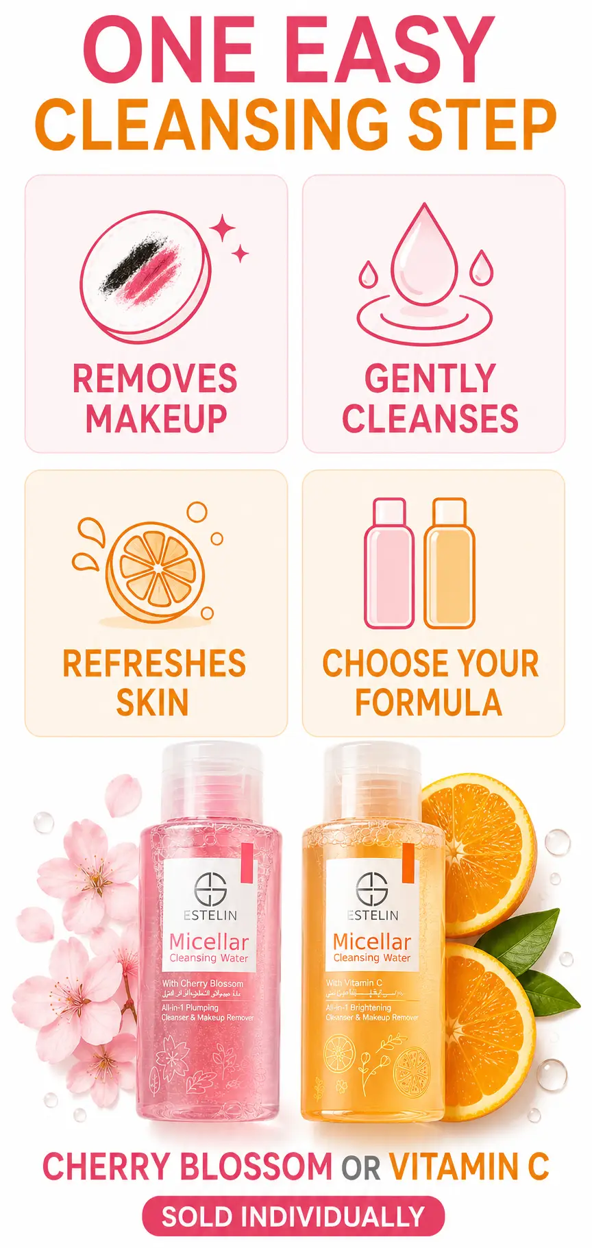 ESTELIN Micellar Cleansing Water With Cherry Blossom detail 2