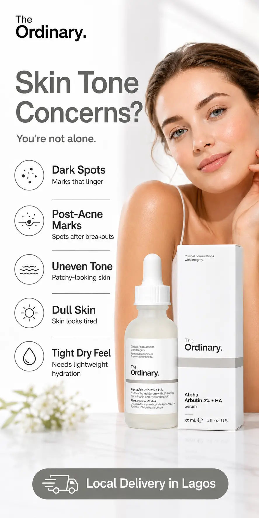 The Ordinary Alpha Arbutin 2% + HA Brightening Serum 30ml detail 1