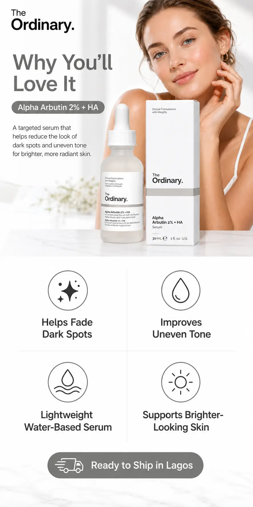 The Ordinary Alpha Arbutin 2% + HA Brightening Serum 30ml detail 2