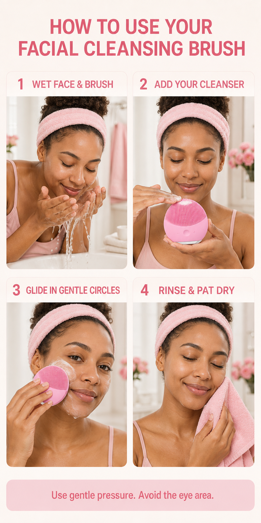 Ultrasonic Silicone Facial Cleansing Brush with Deep Cleansing Vibration Massage detail 4