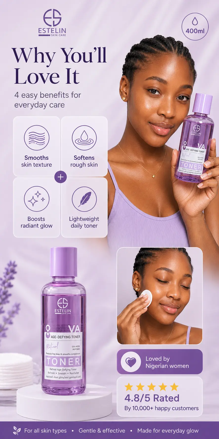 ESTELIN Retinol Age-Defying Toner 400ml detail 2