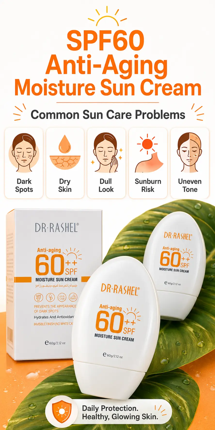 Dr.Rashel SPF60 Anti-Aging Moisture Sun Cream 60g detail 1
