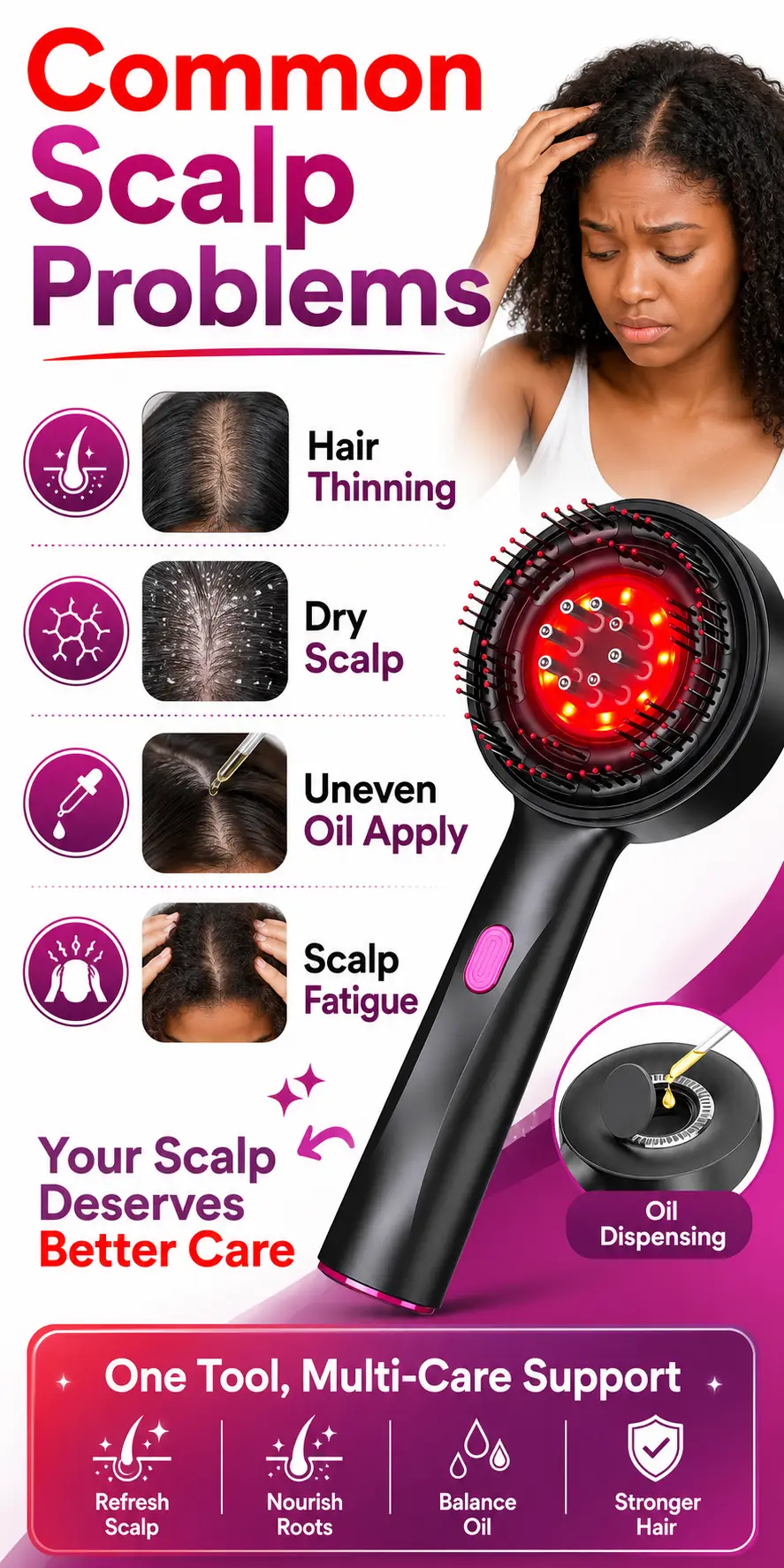 Red Light Scalp Massage Comb for Hair Growth & Anti-Hair Loss detail 1