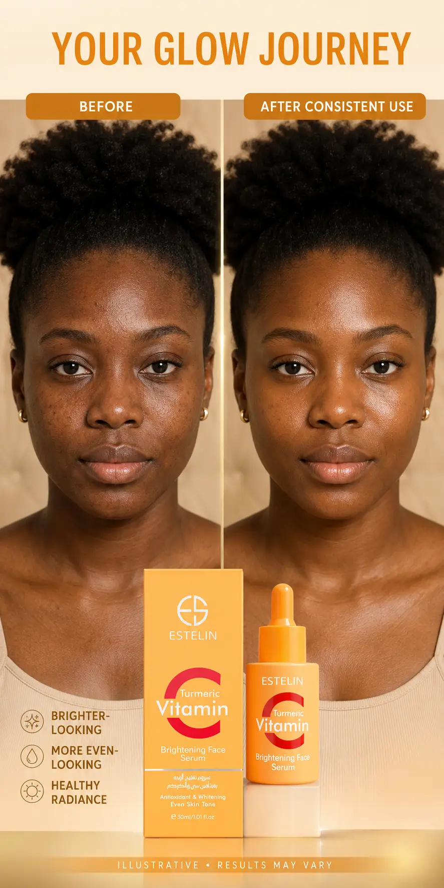 ESTELIN Vitamin C & Turmeric Brighten Face Serum 30ml detail 5