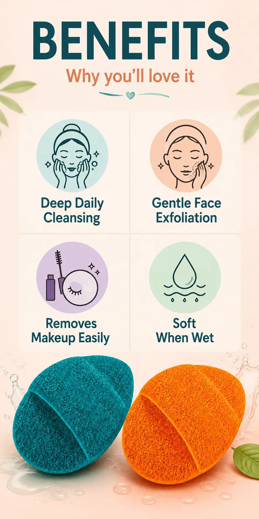 Magic Expanding Facial Sponge 2Pcs detail 2