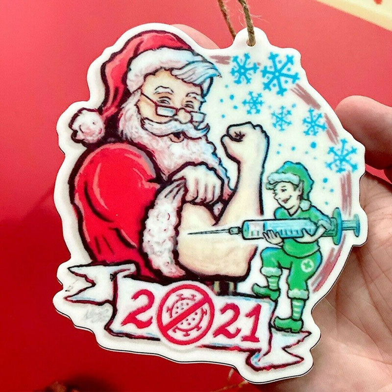 (🌲CHRISTMAS SALE NOW-48% OFF)Vaccine Santa 2021 Ornament - Vaccinated Santa Claus