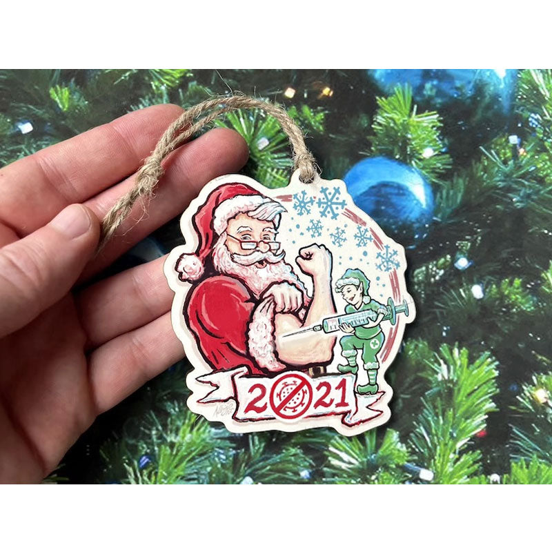 (🌲CHRISTMAS SALE NOW-48% OFF)Vaccine Santa 2021 Ornament - Vaccinated Santa Claus